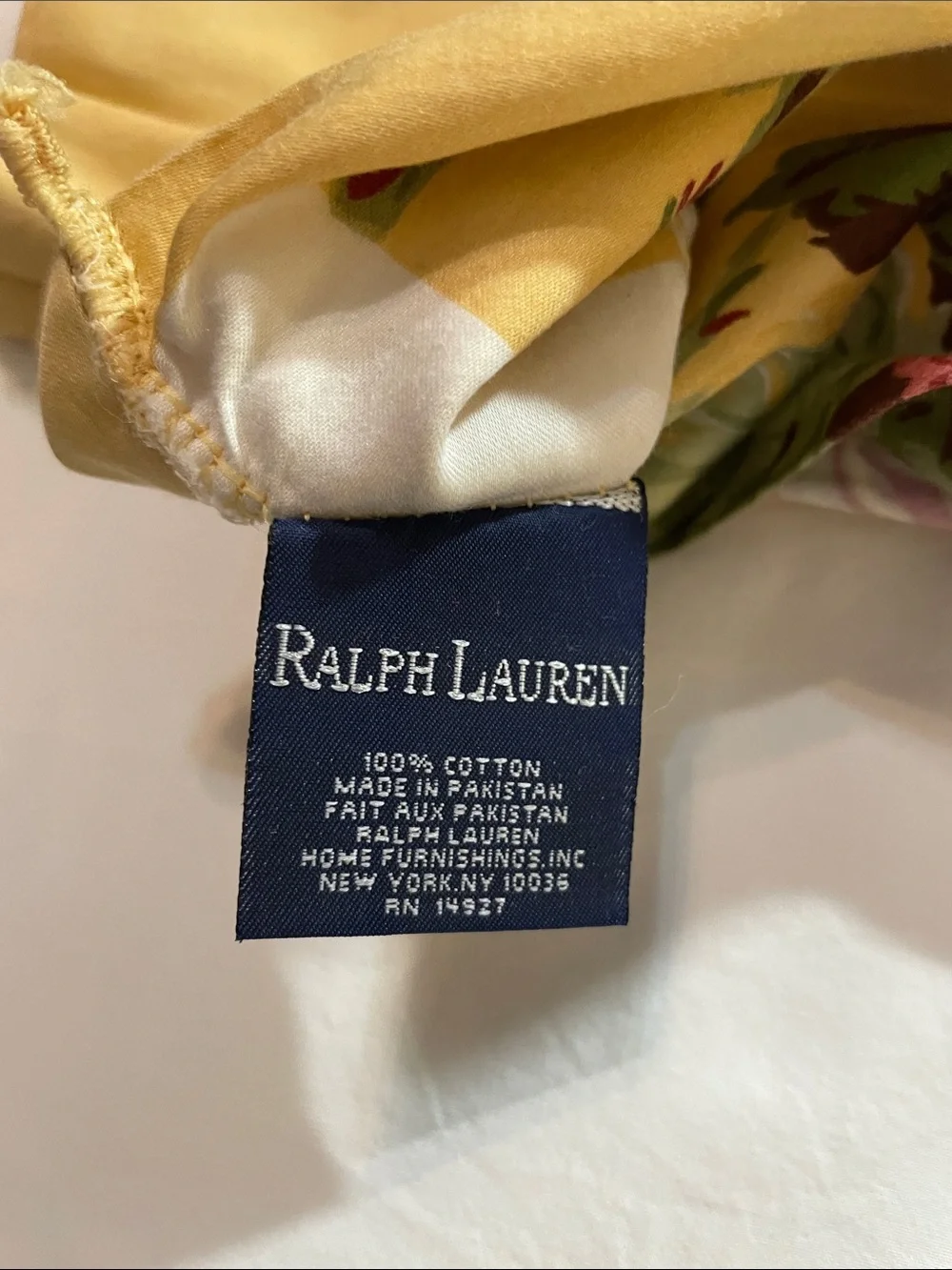 Ralph Lauren vintage “Kathleen” 100% Cotton yellow floral print pillowcases